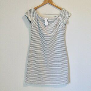Black White Nautical Mini Dress Striped Short Sleeve Stretch NEW NWT XS X Small